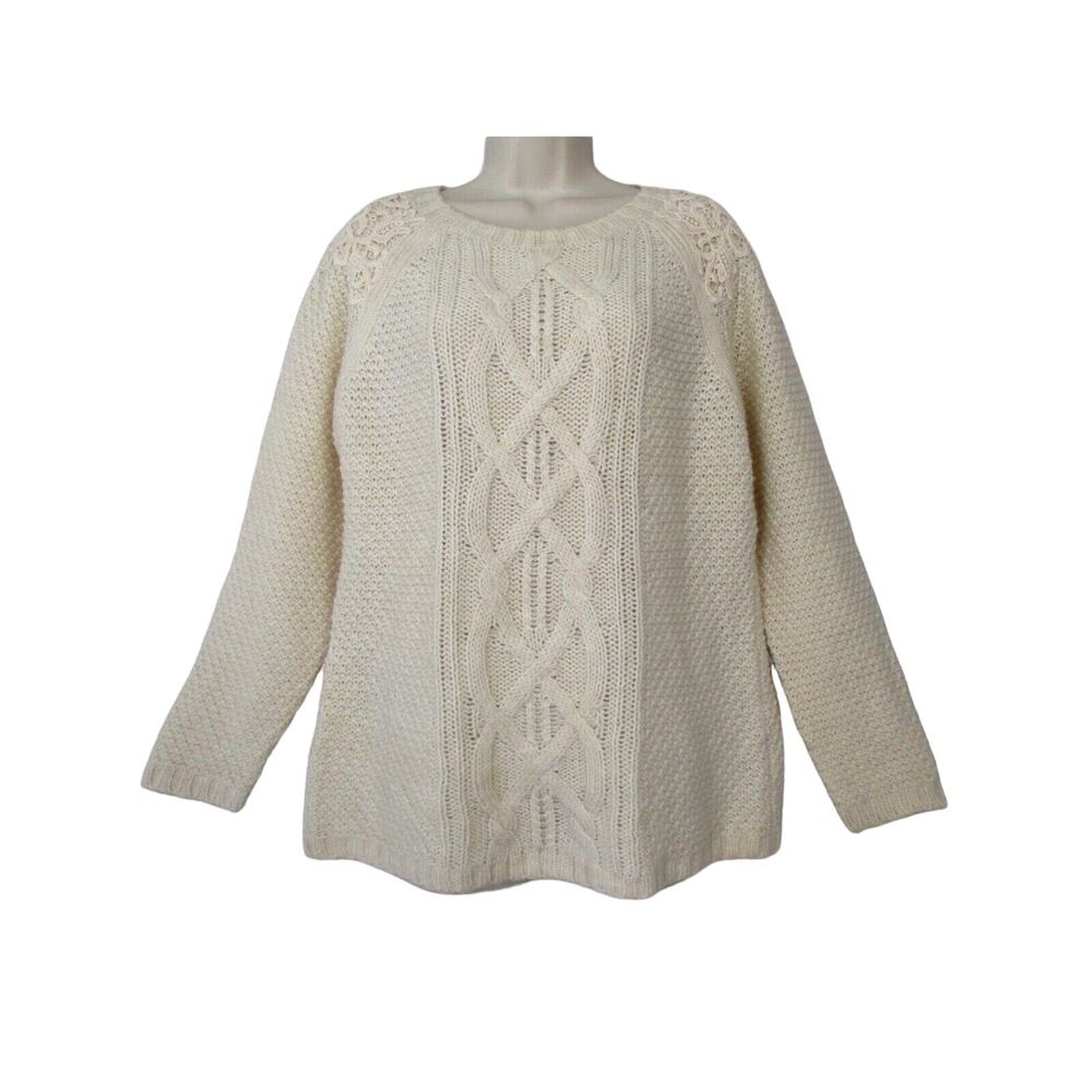 TALBOTS Cream Cable Knit Sweater